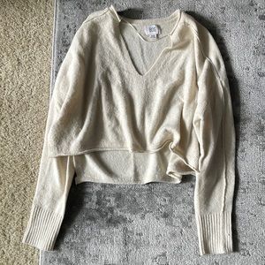 BDG Cropped Cream Knit Sweater